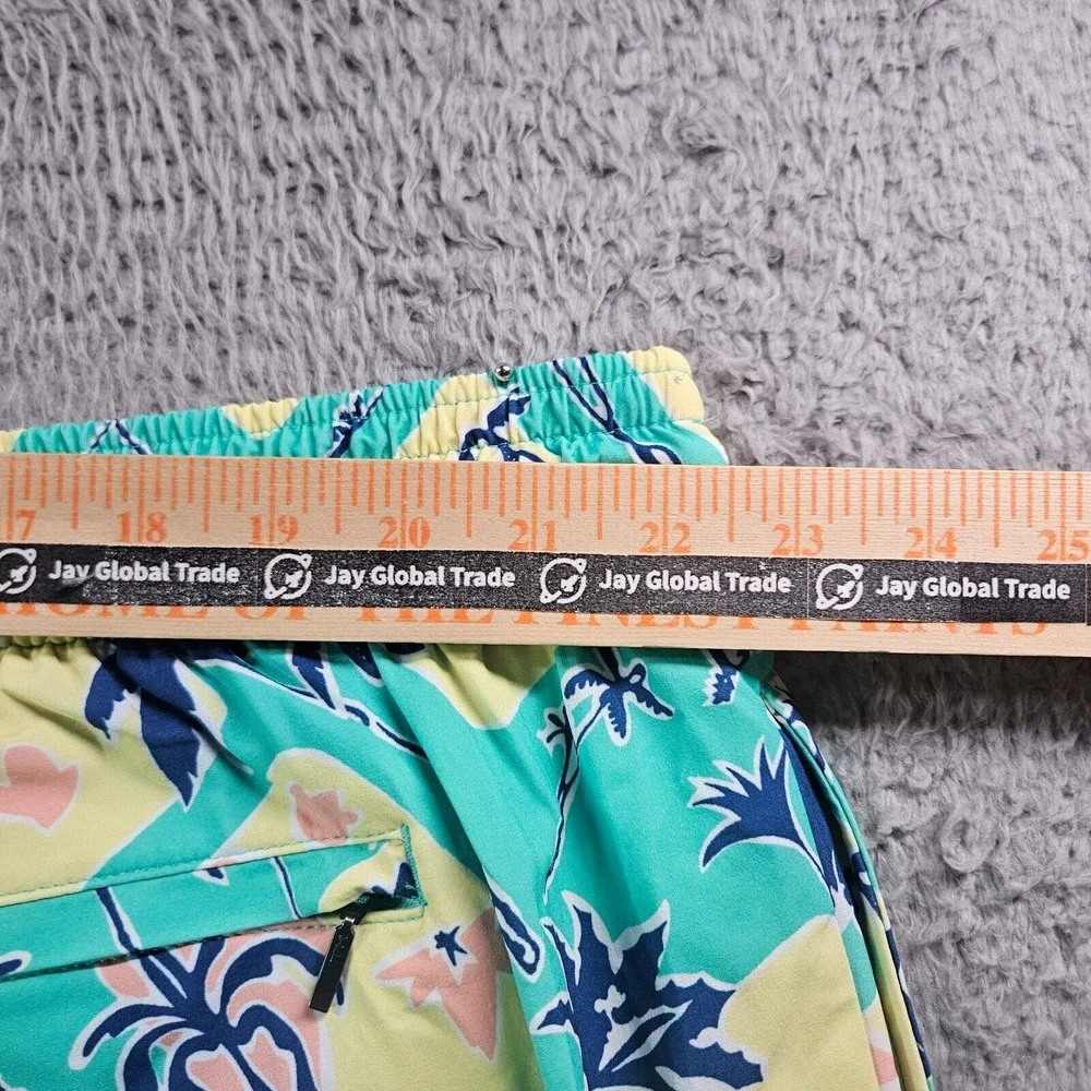 NWT Caribbean Swim Shorts Trunks Men's 3XB Lined Zip Pocket Palm Tree‎ Pineapple